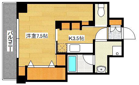 CASA EN II(1K/3階)の間取り写真