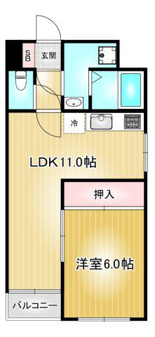 アーク上前津ビル(1LDK/4階)の間取り写真