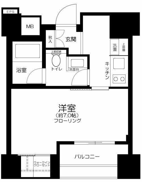 パークリュクス銀座MONO(1K/5階)の間取り写真