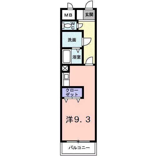 COMODO・SEN(ワンルーム/3階)の間取り写真