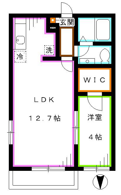 アンジュ・IM(1LDK/3階)の間取り写真