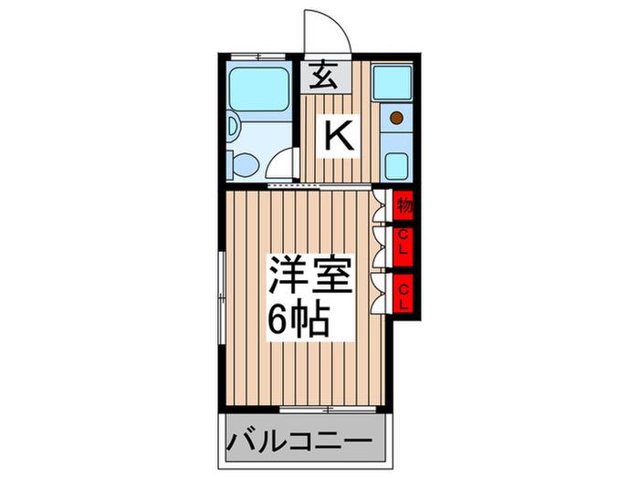 ふじたハイツ(1K/2階)の間取り写真