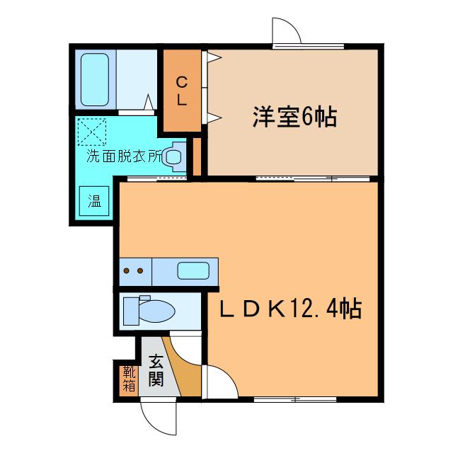 RIDENTE(1LDK/1階)の間取り写真