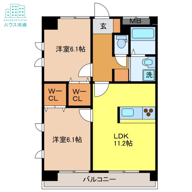 MONTERSTYLE矢上町(2LDK/2階)の間取り写真