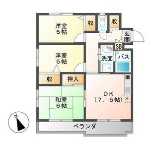クリスタル加納(3DK/4階)の間取り写真
