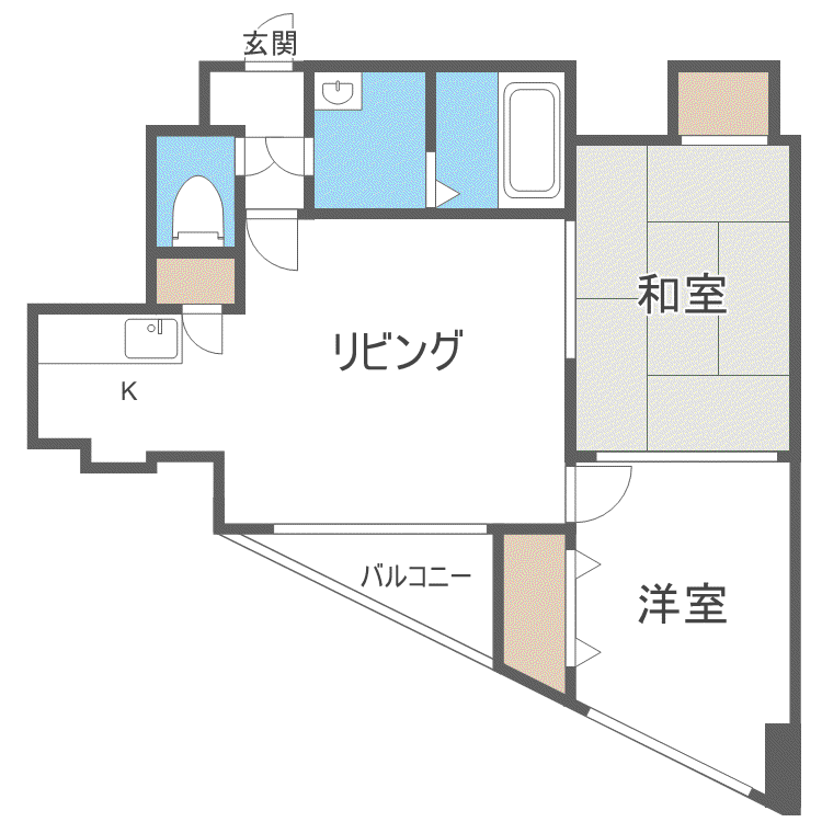 ノール月寒中央通(2LDK/5階)の間取り写真