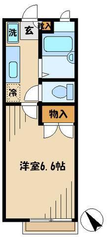 BROWNHOMES(1K/2階)の間取り写真