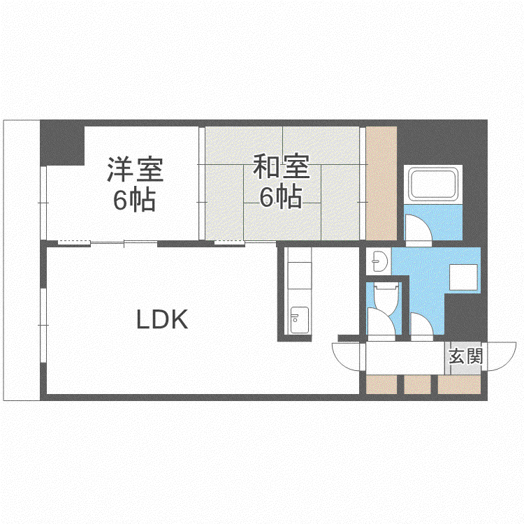 トニカラメラ月寒東(2LDK/2階)の間取り写真