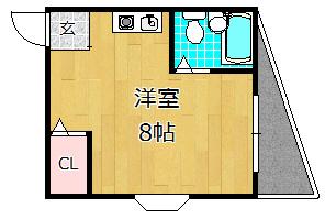 ドムール大倉(ワンルーム/4階)の間取り写真