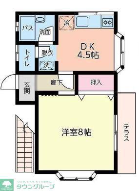グリーンハイツ(1DK/1階)の間取り写真