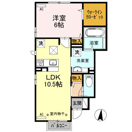 アンソレイエ(1LDK/1階)の間取り写真