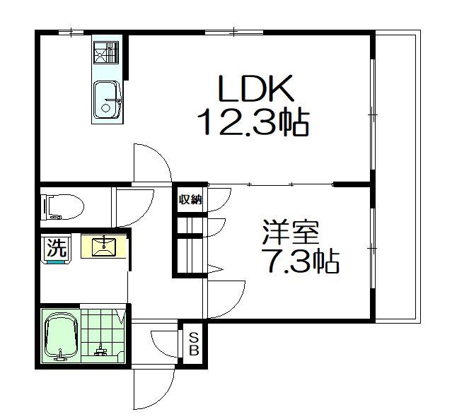 ラフィネ上井草(1LDK/1階)の間取り写真