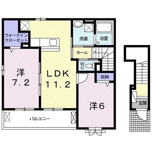 メゾン シュエット(2LDK/2階)の間取り写真