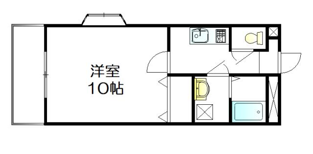 平和ビル(1K/4階)の間取り写真