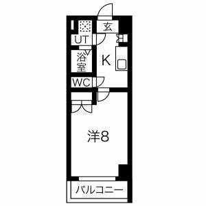 サニー鶴舞(1K/11階)の間取り写真