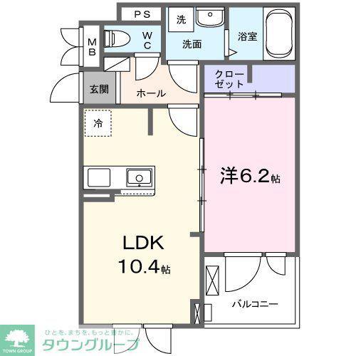 ヒカルサ大宮三橋(1LDK/3階)の間取り写真