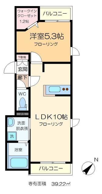 メゾン・ハッタンメ(1LDK/3階)の間取り写真