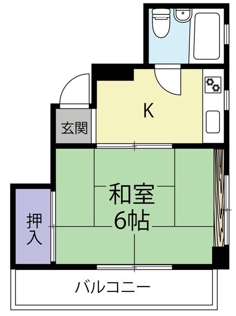 大野ビル(1K/2階)の間取り写真