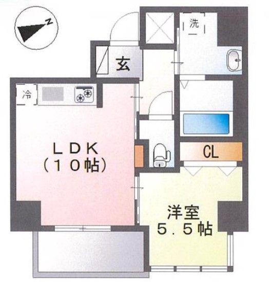 シェ・コトブキ 501(1LDK/5階)の間取り写真