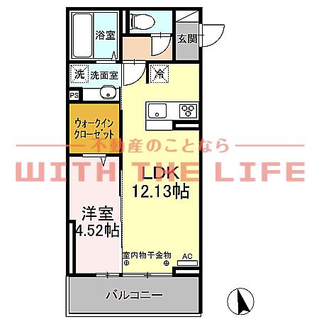 ガナール(1LDK/2階)の間取り写真
