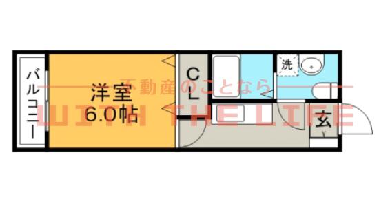 ドマーニASOU(1K/2階)の間取り写真