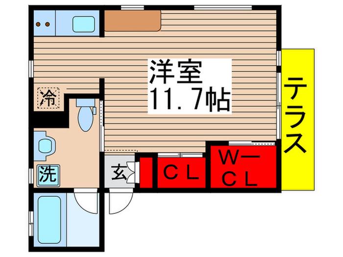 ラグナパレス(ワンルーム/1階)の間取り写真
