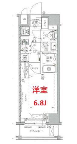 クレイシア戸越公園(1K/1階)の間取り写真