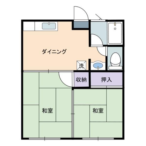 名島荘(2DK/2階)の間取り写真