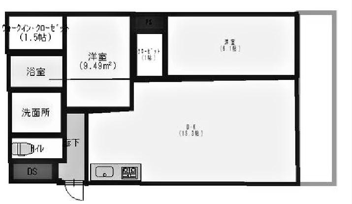 ルセーヌ森北(2LDK/2階)の間取り写真