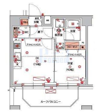 ハーモニーレジデンス山手サウス大塚(1DK/10階)の間取り写真