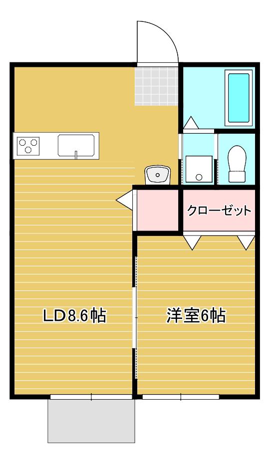 ディアコート(1LDK/1階)の間取り写真