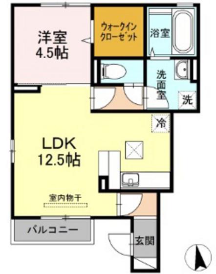 アムール カーサ(1LDK/1階)の間取り写真