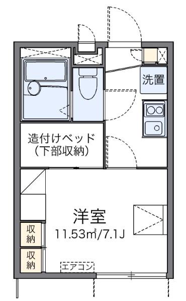 ガーデンむつみ(1K/2階)の間取り写真