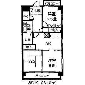 バーンブール32(3DK/2階)の間取り写真