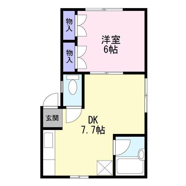 シティシャトレヤナセ(1DK/1階)の間取り写真