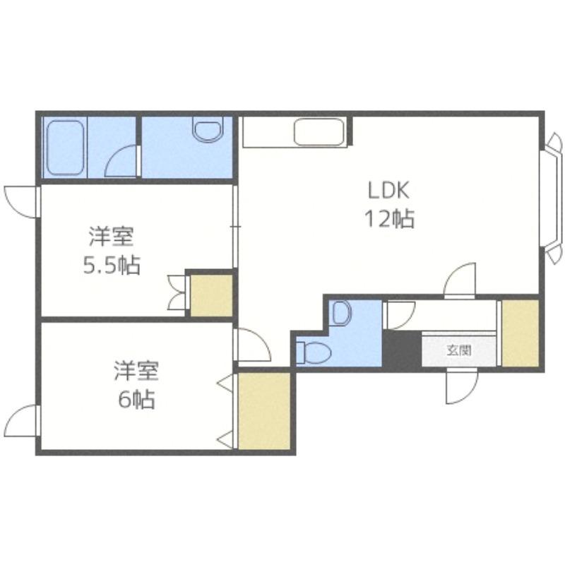 パールハウス(2LDK/2階)の間取り写真