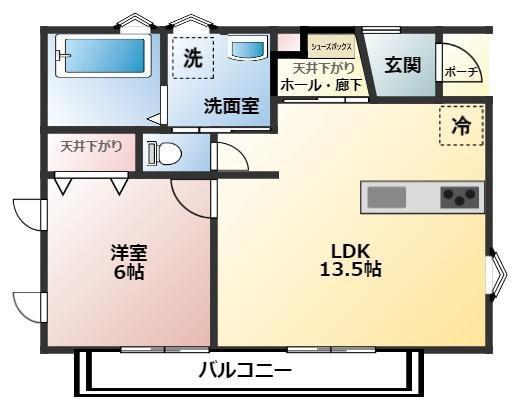 シグレース永田(1LDK/2階)の間取り写真