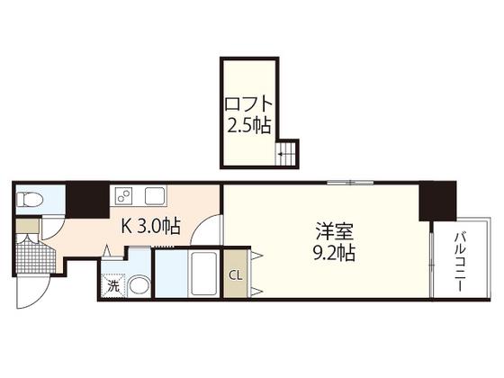 グラビスコート紙屋町(1K/10階)の間取り写真