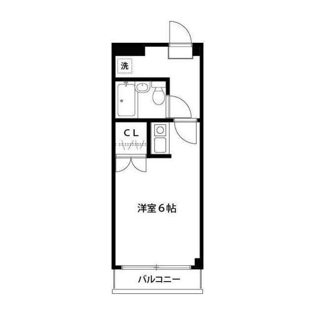 サンハイツアミー(ワンルーム/2階)の間取り写真
