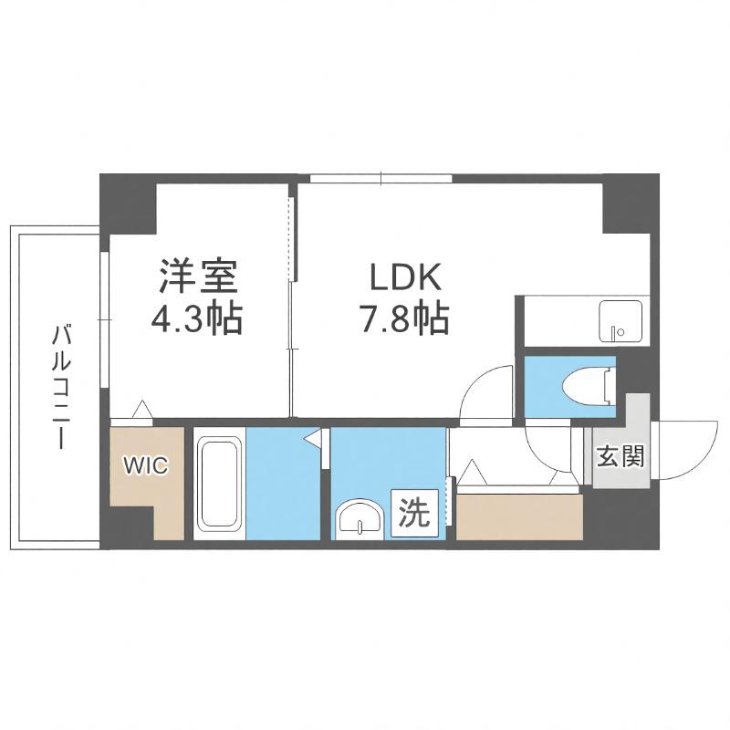 スペチアーレ大通(1LDK/10階)の間取り写真