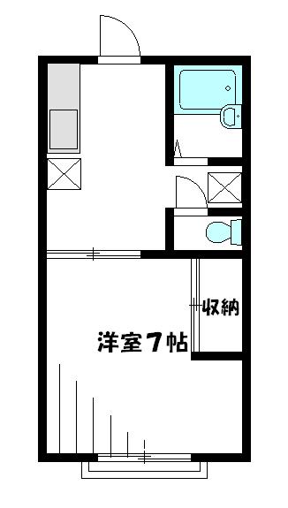 コンフォートハマザキ(1K/2階)の間取り写真