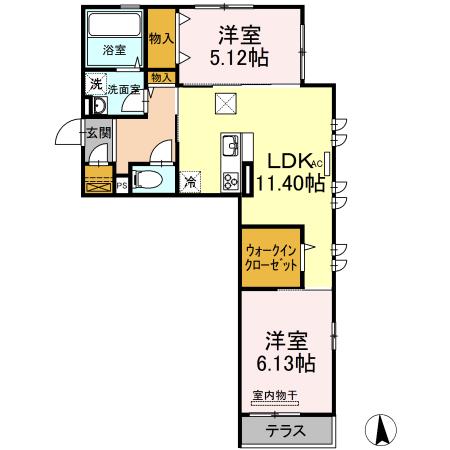 AMAPOLA ANNEX(2LDK/1階)の間取り写真