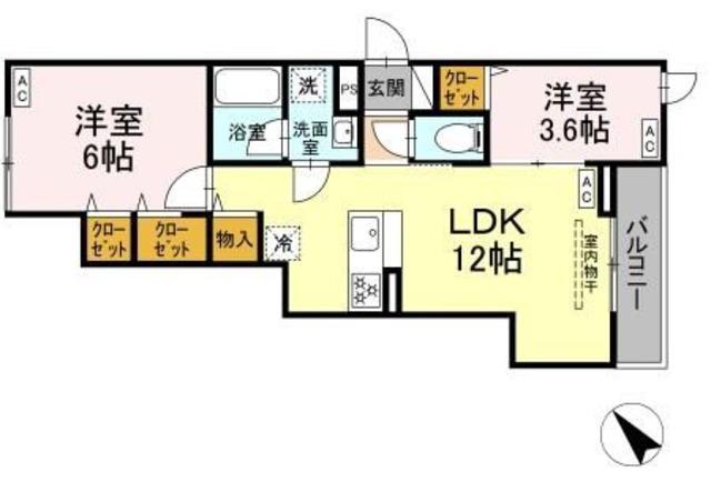 セレスティア堀切II II(2LDK/3階)の間取り写真