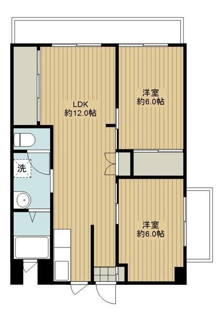 GLANZ KYOEIVIII(2LDK/5階)の間取り写真