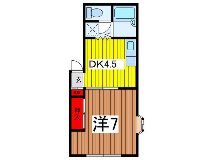 アサヌマハイツ(1DK/1階)の間取り写真