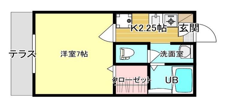 ソレイユ飛鳥山(1K/1階)の間取り写真