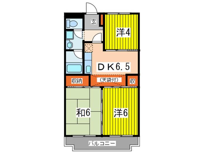 第四レジデンス日吉(3DK/3階)の間取り写真