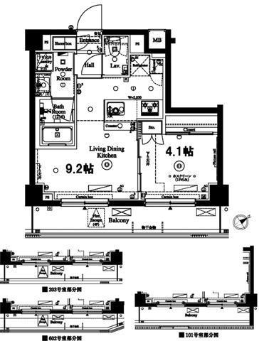 AXAS渋谷笹塚(1LDK/6階)の間取り写真