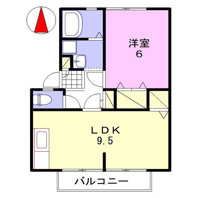 グリーンハイツ蒲田(1LDK/2階)の間取り写真