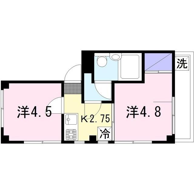 プラーズ相武台II(2K/5階)の間取り写真